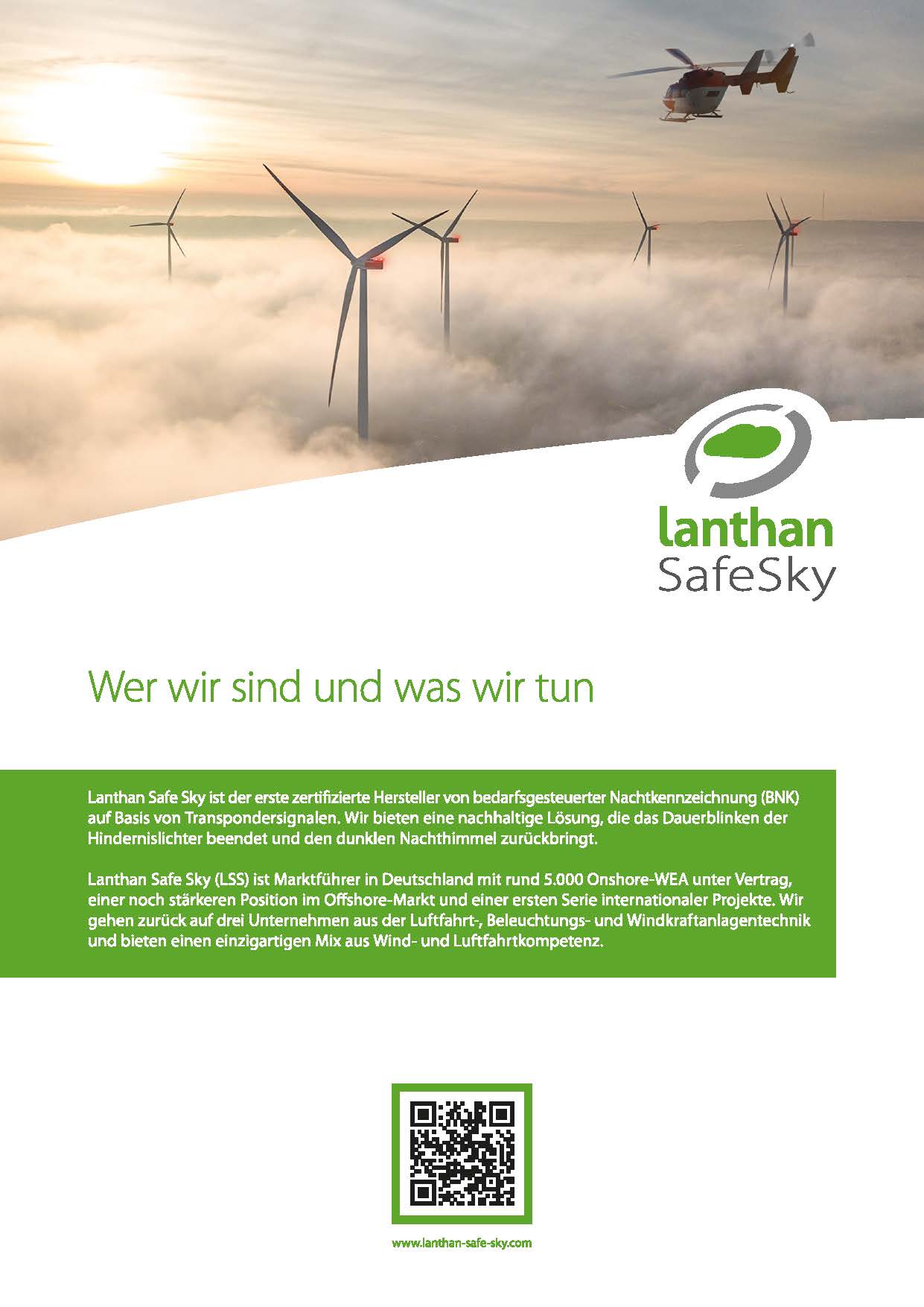 Lanthan Safe Sky Unternehmensbroschüre Deckblatt